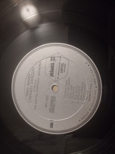 Carmen Dragon Tempo Espanol Stereo Record Vinyl LP - Picture 5 of 5