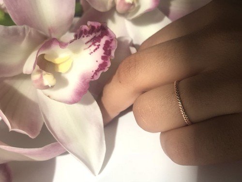 Anillo de banda giratoria de oro rosa de 14 K, banda de apilamiento, anillo medio 2 mm. Oro liso de 14 K - Imagen 8 de 12