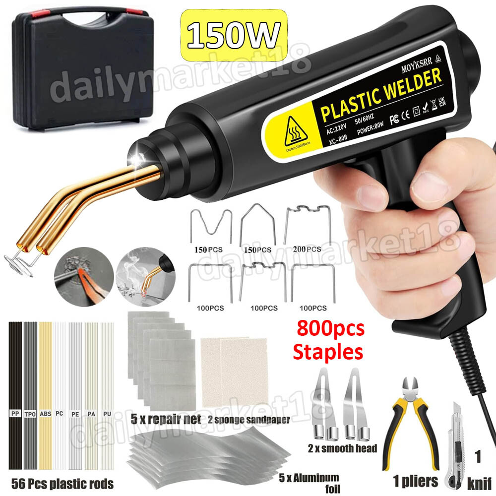 150W Hot Stapler Gun Plastic Repair Bumper Fender Welder Machine Kit 800 Staples-image