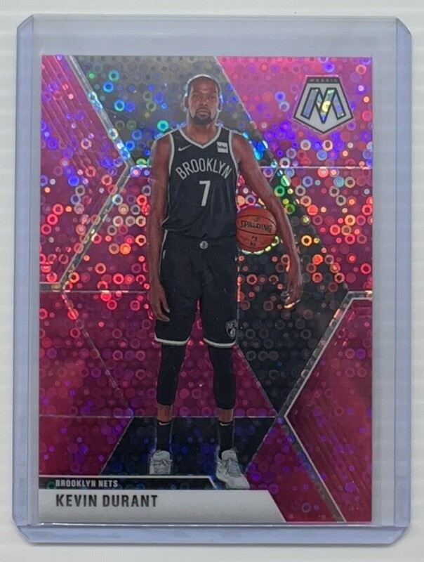 2019-20 Panini Mosaic Kevin Durant Fast Break Pink Disco Prizm #05/20 Nets
