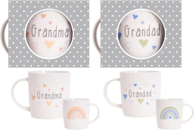 Oma und Opa Kaffeetassen Set für beste Großeltern, Oma Opa Geschenk