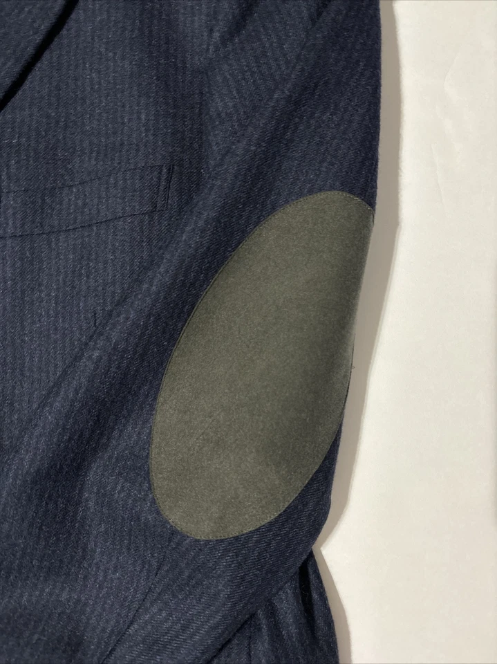 Abrigo deportivo John W. Nordstrom azul negro a rayas Loro Piana lana seda para hombre 44R Foto 2 de 4