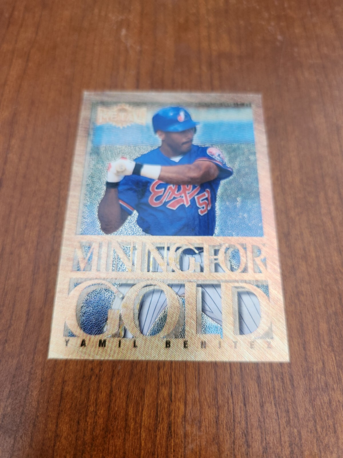 1996 Fleer Metal Universe Mining for Gold Yamil Benitez #1 Montreal Expos