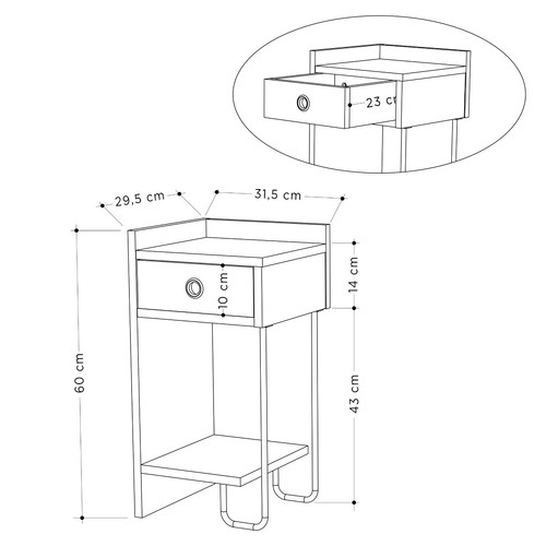 SIRIUS Nachttisch Links für Schlafzimmer, Lampenhalter, DECORTIE - Bild 16 von 17