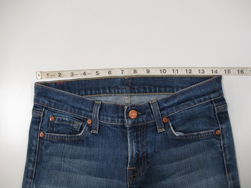 7 FOR ALL MANKIND BOTA CORTE JEANS ETIQUETA TALLA 25 MEDIDA 29x29 #D231 - Imagen 3 de 10