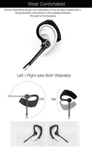 Wireless Bluetooth Headset Men Business Earphone Sports Earbud with Microphone - Picture 7 of 9