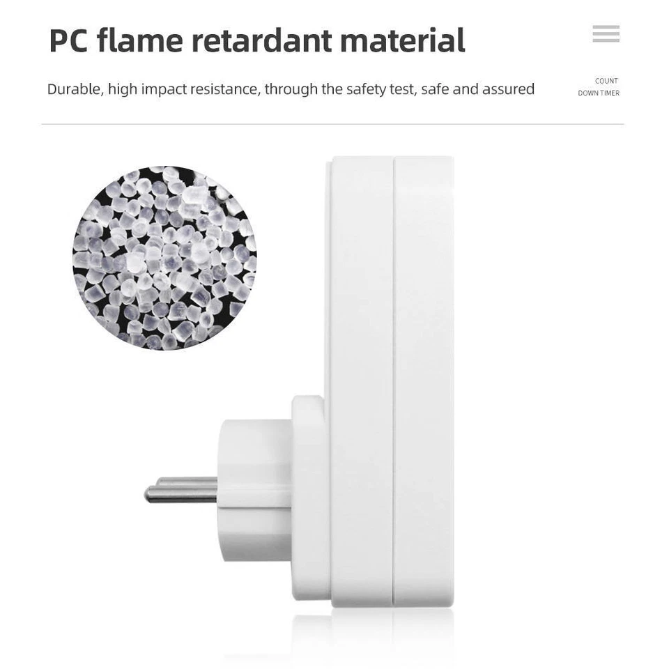 Electronic Timer Socket Kurzzeitmesser For Home Digital Countdown Timer EU Plug - Bild 2 von 4