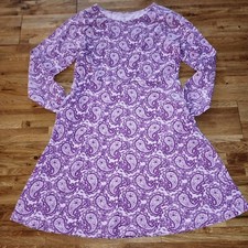 Lands' End Girl's Paisley Pocket Dress Size M 10-12