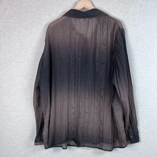 Coldwater Creek Womens Ombre Button Up Top Size 3X Sheer Metallic Brown Office - Picture 9 of 12