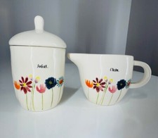 Rae Dunn Sugar  Creamer Set - Artisan Collection Floral Design by Magenta