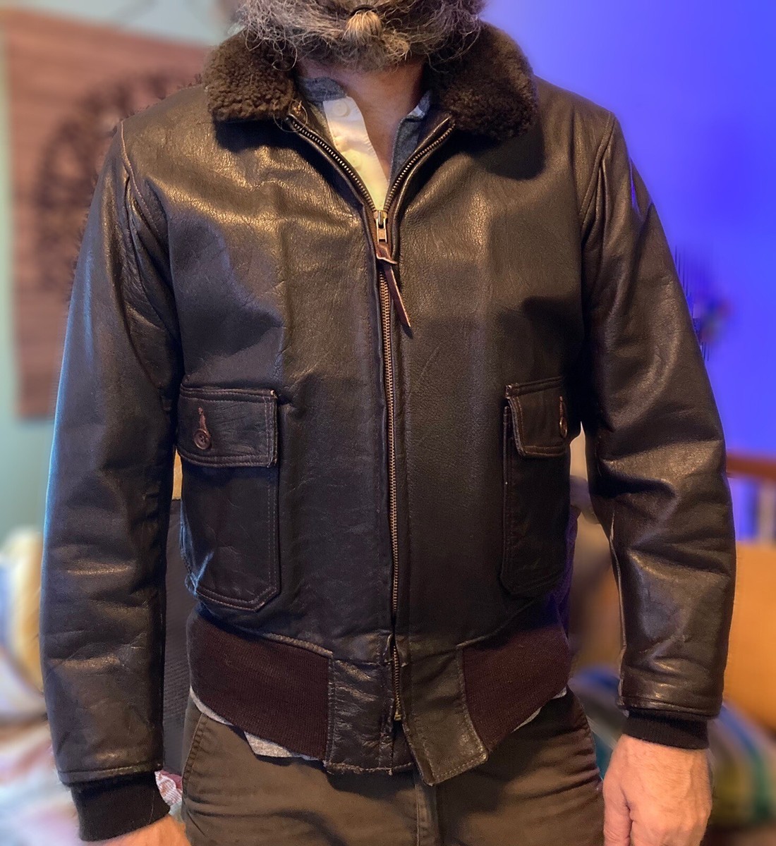 Vintage G-1 Brown Leather Flight Bomber Jacket - IRVIN B Vintage G-1 Brown Leather Flight Bomber Jacket - IRVIN B