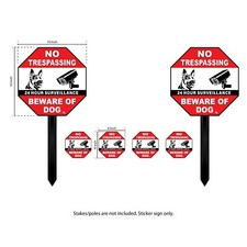 BEWARE OF DOG SIGN 10  XXL NO TRESPASSING STICKER LOT 6 Camera STICKER SECURITY