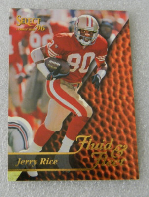 1996 PINNACLE SELECT FOOTBALL CARD #186 JERRY RICE SAN FRANCISCO 49ERS EX MAY009
