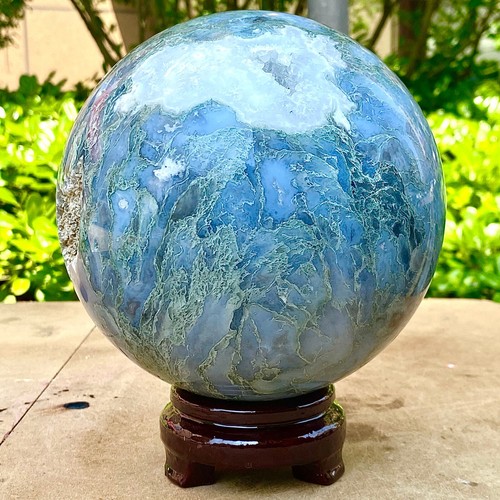 10.74LB Natural Water Grass Agate Ball Quartz Crystal Ball Healing - 第 3/13 張圖片
