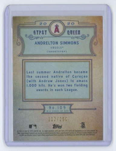 2020 Topps Gypsy Queen Andrelton Simmons 112/250 #109 - Picture 2 of 2