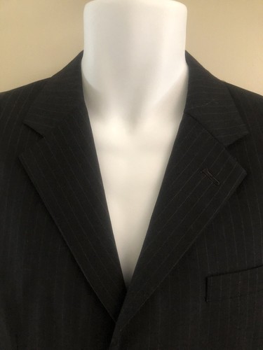 Andrew Fezza Black pinstripe Men's/Boys Plus Sport Coat Jacket Blazer Size 16H - Picture 6 of 12