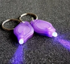 UV Blacklight Mini Keychain Ultraviolet LED Currency Test Uranium Glass 2pcs