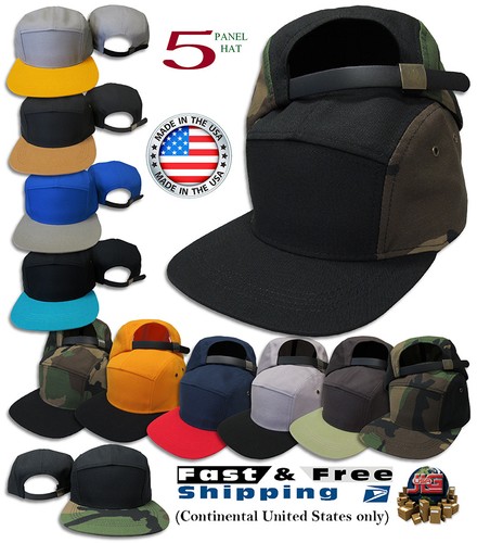 5 Panel Hat New Cap Leather Strap back 