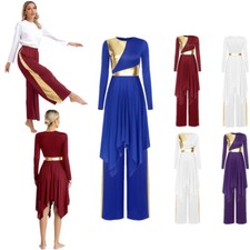 Women Dresses Praise Costume Spiritual Dancewear Worship Robe Overlay Gowns