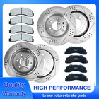 Front+Rear Drilled Slotted Brake Rotors & Ceramic Pads For Chevy GMC 4WD 2WD