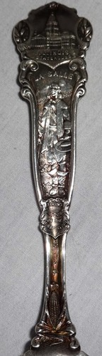 Vintage ILLINOIS State La Salle House schwerer Sterlingsilber Sammler Löffel - Bild 4 von 4