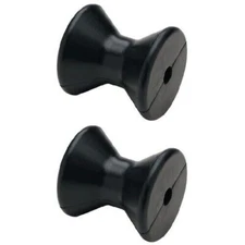 2 PACK 4 Inch Mounting Width Boat Trailer Black Molded Rubber Bow Stop Roller