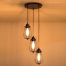 Vintage Ceiling Pendant Lights Industrial Metal Cage Light Hanging Retro Lamp
