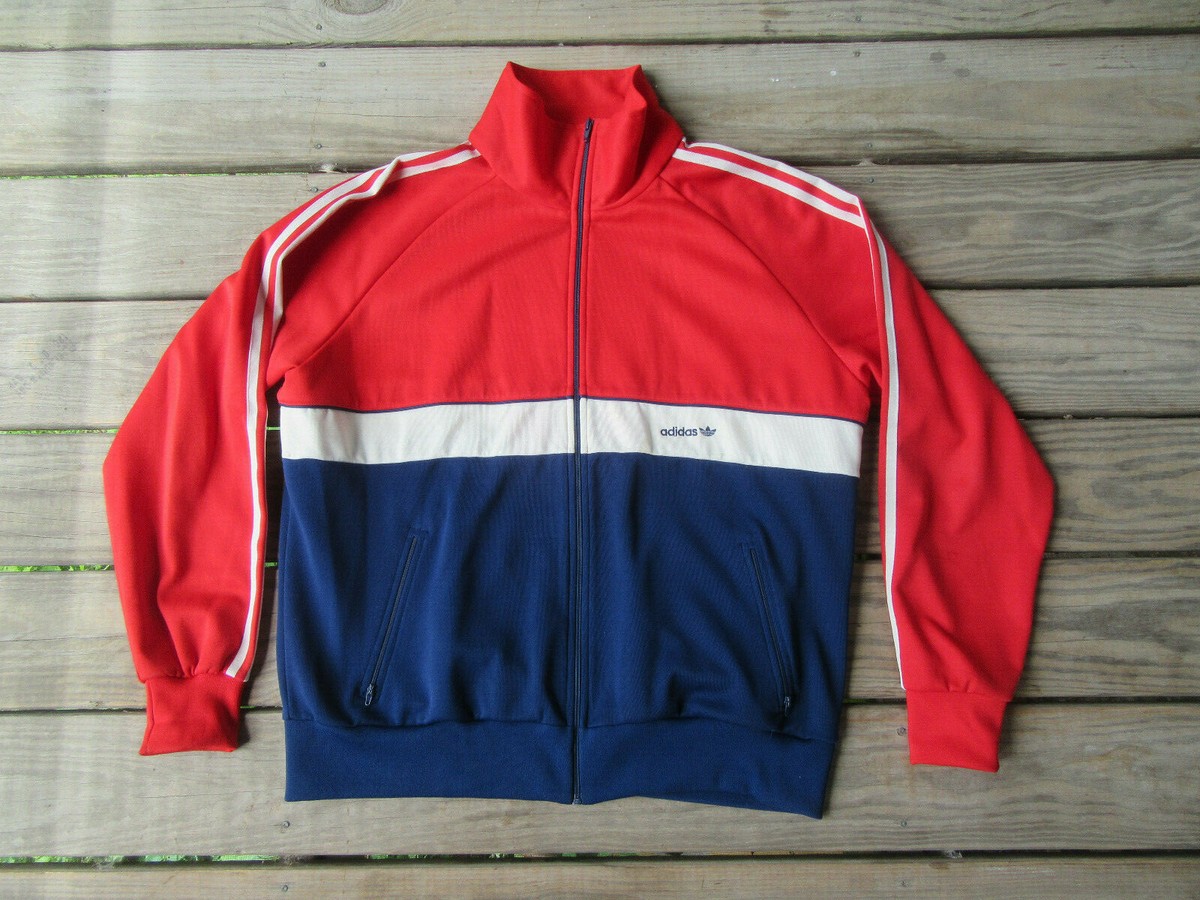 Vintage Adidas Mens XL Red White Blue Trefoil Trainer Track