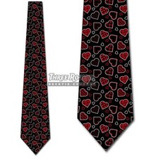 Valentines Day Ties Mens Heart Necktie Hearts Allover Tie
