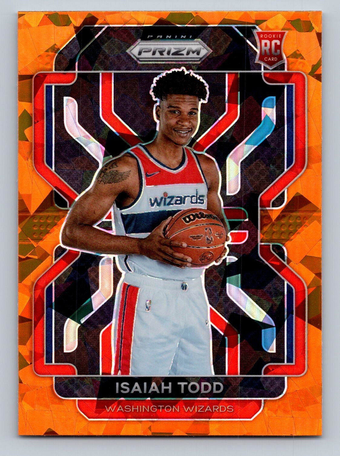 2021-22 Panini Prizm - Isaiah Todd - Orange Cracked Ice - #299 - Wizards