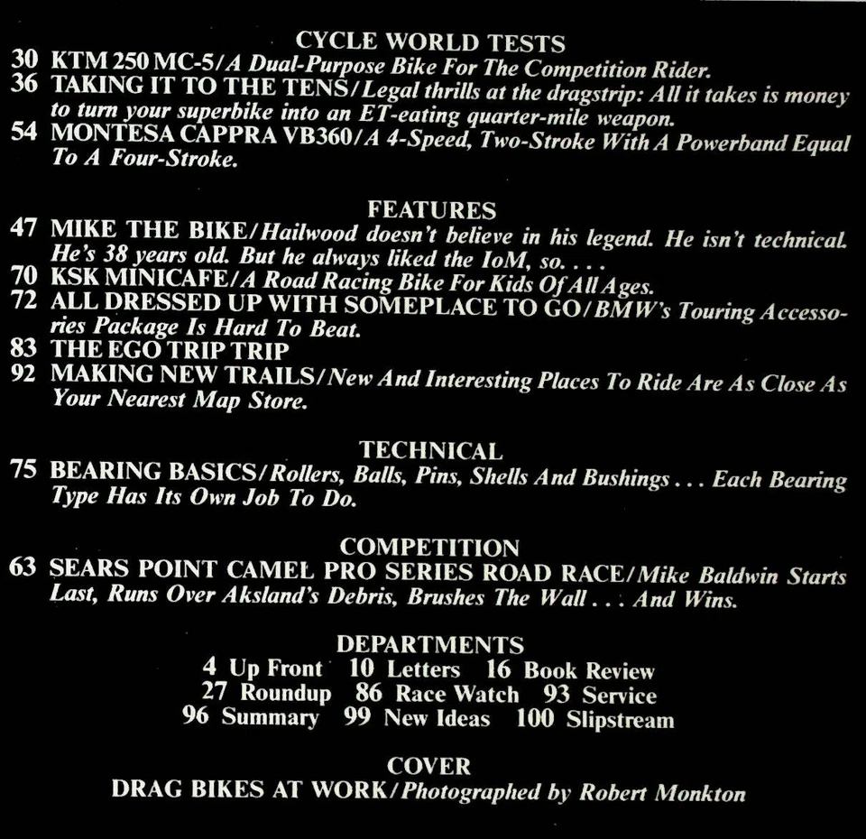 1978 Ноябрь Cycle World Мотоциклетный Журнал KTM Montesa Yoshimura Drag Racing - Изображение 3 из 4