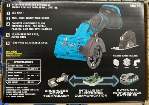 NEW Hercules 12V BRUSHLESS CORDLESS CUT-OFF TOOL (TOOL ONLY) USA SELLER SALE !!! - Image 2 of 2