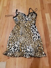 Guess Jeans Leopard Black Multi Mini Dress Size 3 New