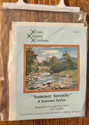 NOS Xross Xountry Xreations Cross Stitch Kit SUMMER SERENITY Vtg Open Pkg