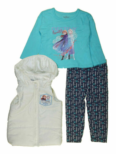 Frozen 2 Toddler Girls Vest 3pc Legging Set Size 2T 3T 4T - Picture 1 of 1