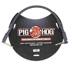 Pig Hog Right-Angled Guitar/Instrument Cable - 8mm - 1 ft