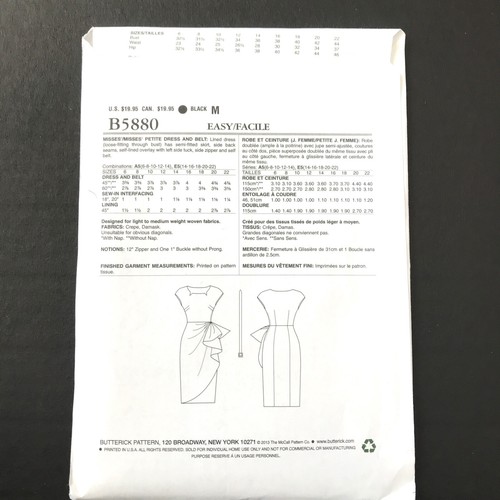 Butterick Schnittmuster B5880 Vintage Pin Up Kleid mit Gürtel Rüschen 50er Retro - Bild 4 von 22