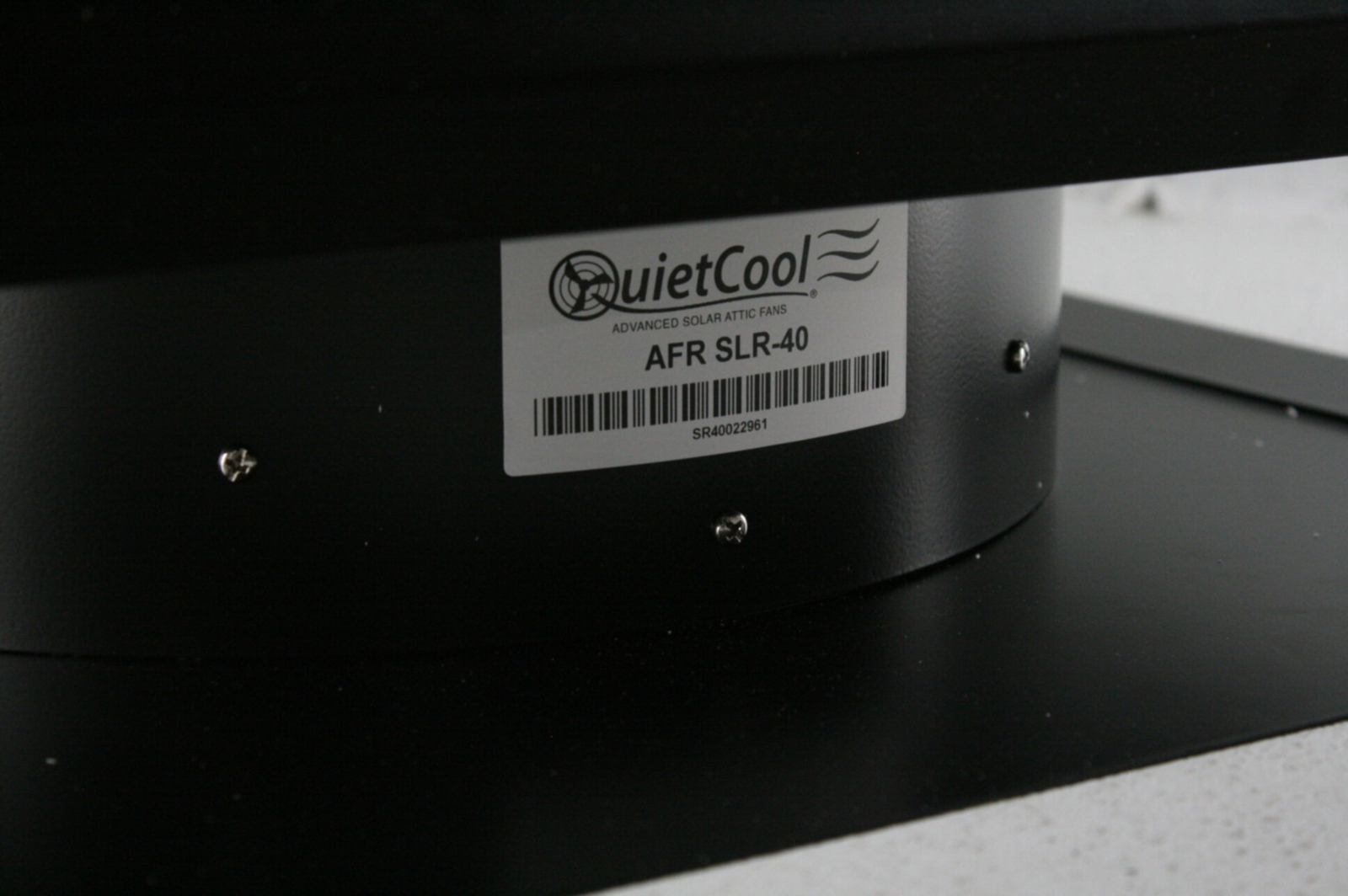 QuietCool AFR SLR40 40 Watt Solar Panel Powered Gable Mount Attic Fan