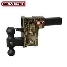 Gen-Y Mega Duty Mossy Oak 5" Drop Hitch 10K Dual Ball w/ Pintle For 2" Receiver