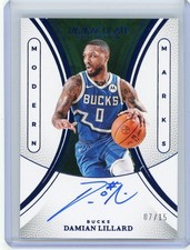 2024-25 Panini Immaculate Modern Marks Auto Blue #MM-DLI Damian Lillard #07/15