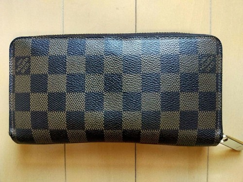 Louis Vuitton Damier Ebene Zippy Wallet Used From Japan