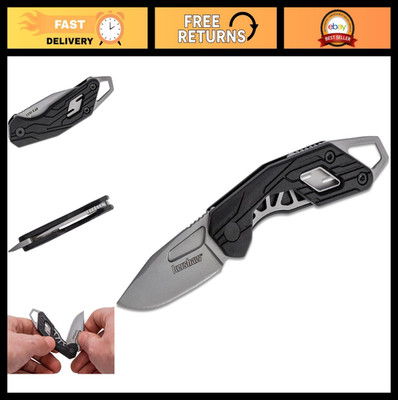 Compact Folding Pocket Knife, 1.6'' Blade, Manual Open, Liner Lock, Black Finish