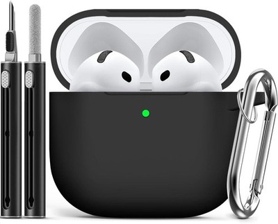 for Airpods 4 Case Cover 2024 with Cleaner Kit,soft Silicone Protective Case for