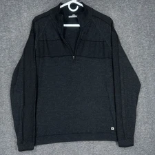 Smartwool Sweater Mens M Black Pullover 1/4 Zip Long Sleeve Wool Blend