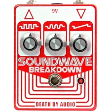 DEATH BY AUDIO Soundwave Breakdown Octave Fuzz Effects Pedal Red and White