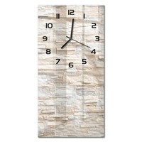 Glas-Wanduhr LäNglich Aus GehäRtetem Glas Backsteinwand Schwarze Zeiger 30X60 Cm