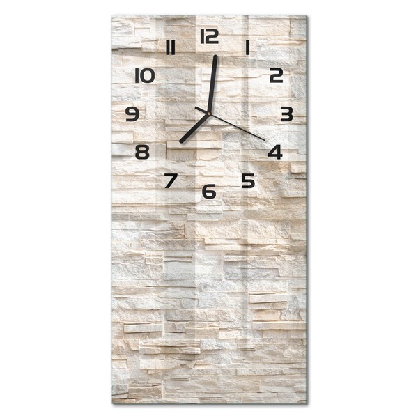Glas-Wanduhr LäNglich Aus GehäRtetem Glas Backsteinwand Schwarze Zeiger 30X60 Cm-image