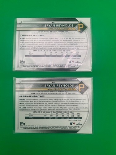 Topps Bowman 2025 4 carte collezionabili MLB Pittsburgh Pirates - 1 rifrattore Mojo - Foto 7 di 7