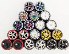 1/64 Scale Wheels  Rubber Tires 10 Sets Real Riders fits Hot Wheels Set H