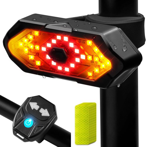 Bike Tail Light with Turn Signals USB Rechargeable Bike Turn Signals 120 Lume...